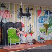Роспись стены в детской комнате фото