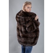 Шуба с капюшоном из соболя фото