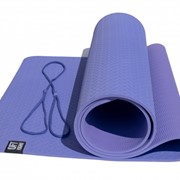 Коврик для йоги 6 мм двуслойный TPE фиолетово-сиреневый Original FitTools FT-YGM6-2TPE-1 фото