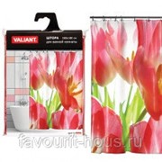 Штора для ванной комнаты VALIANT 180*180см Красные тюльпаны