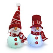 Декорация Снеговик в шапке 7х14см LED фотография