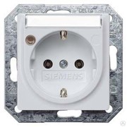 I-system schuko socket outlet w. increased touch protection w. labeling field and status display titanium white, 55mm x фото