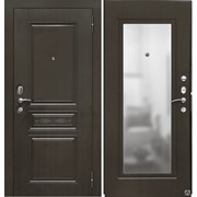 Дверь металлическая SD Prof-10 Троя-Зеркало Темный орех 2050*860 Правое открывание vrd-22567 Verda
