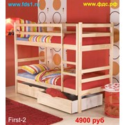 Двухъярусная кровать "First 2" для взрослых, детей и подростков, из массива сосны