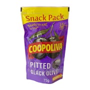 Маслины черные “Coopoliva“, без воды, без косточки 75 гр фото
