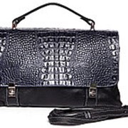 Небольшая сумка-портфель женская черная фото
