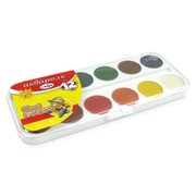 Краски акварельные ГАММА “Юный Художник“, 12 цветов, медовые, без кисти, пластиковая коробка, 212071 фото