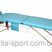 Стол массажный деревянный 2-х сегментный Body Fit Голубой фото