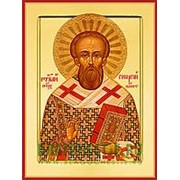 Храм Покрова Богородицы Георгий, патриарх Константинопольский, святитель, икона на сусальном золоте (дерево 2 см с ковчегом) Высота иконы 10 см фото