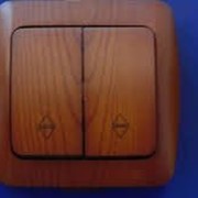 Выключатель ALSU 2-й накладной “вишня“ 504-0600-202 фото