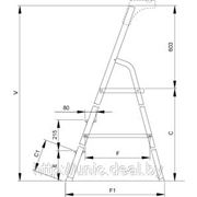 Лестница-стремянка алюминиевая 56 см 3 ступ., 3.8 кг (ALW 403)