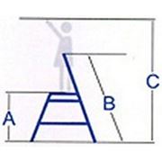 Стремянка 4 ступени (H=82 см) фотография