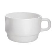 Чашка чайная «Перформа» стекло; 220мл; D=85,H=55,L=110мм; белый