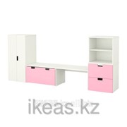 Комбинация для хранен со скамьей, белый, розовый СТУВА фотография
