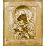 Владимирская БМ 24х30 масло, объемная риза №114, золочение. фото