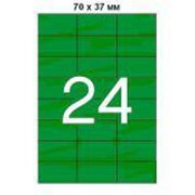 Этикетки APLI , А4, 70x37, 24шт/л, 20л, прямоугольные, зеленые 01594 фотография