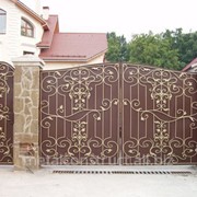 Ворота для дома из кованого железа №51 фото