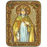 Подарочная икона Святая преподобная Ангелина Сербская на мореном дубе фото