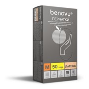 Перчатки BENOVY™ латексные опудренные 4,9гр. (50 пар) (M)