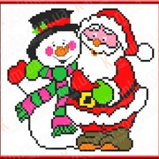 Набор для вышивания крестом Дед Мороз и Снеговик КТК - 5009 фото
