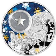 Счастливого Рождества! Серебряная монета 28.28 г со звёздочкой внутри фото