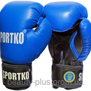 Боксерские перчатки Sportko ФБУ кожаные 10 унц. синие арт.ПК1