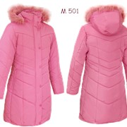 Детское пальто для девочки с опушкой из натурального меха Модель 501 фотография