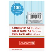 Карточки Brunnen, для картотеки, А8, 190 гр/м2, 100 штук, линейка Голубой фото