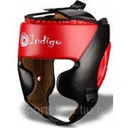 Шлем боксерский тренировочный INDIGO PU 250046 M Черно-красный