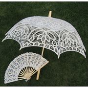 Зонтик кружевной свадебный фото