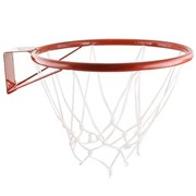 Кольцо баскетбольное № 5, арт.MR-BRim5, диам.380 мм, труба 18 мм, с сеткой и кронштейном, красное MADE IN фотография