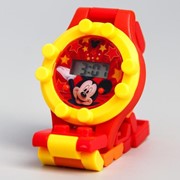 Часы наручные лего, Микки Маус, с ремешком-конструктором фото