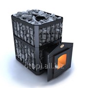 Печь каменка для бани “Пруток“ -ПКС-02 Дверца с термостойким стеклом топка хром 18% серия “Профи“ фото