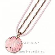 Ожерелье стальное с розовой эмалью Артикул PCC339 Rose Gold/ Pink