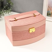 Шкатулка кожзам для украшений “Розовая“ комбинированная 13х15х21,5 см фото
