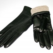 Перчатки женские кожа кашемир черные L114
