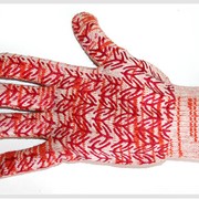 Трикотажные перчатки с ПВХ нанесением «Елка» фото