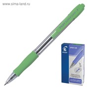 Ручка шариковая Pilot Super Grip 0,7мм, резиновый упор, светло-зеленый корпус, стержень синий фото