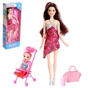 Кукла-модель «Наташа» беременная, шарнирная, с ребёнком и аксессуарами, МИКС фотография