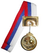 Медаль Баскетбол 40мм на ленте с цветами флага России