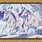 Рисунок на ткани для вышивания бисером “Пара (Лошади)“ VKA3043 фотография