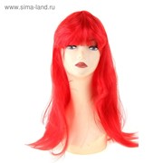 Карнавальный парик, длинные прямые волосы, цвет красный, 120 г фото