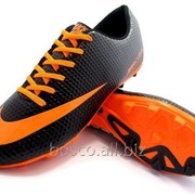 Футбольные бутсы Nike Mercurial FG Black/Orange фото