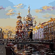 "Канал Грибоедова" - картина-раскраска по номерам (секторам с цифрами) 40*50 см для рисования на холсте