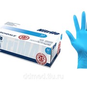 Перчатки Nitrile эластичные, голубые (50 пар)