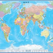 Настенная политическая карта Мира "МИР" 2,33х1,58 м