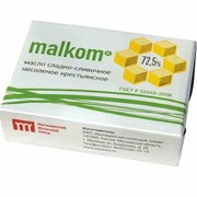 Масло сладко-сливочное несоленое malkom Крестьянское, 72,5 фотография