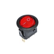 Клавишный выключатель круглый, 250 В, 6 А, ON-OFF, 3с, красный, с подсветкой (комплект из 100 шт.) фотография