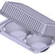 Контейнер пластиковый для тарталеток, пирожных, пончиков 18,5x11,2x6,6 см.