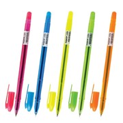 Ручка шариковая масляная ПИФАГОР “Neon“, СИНЯЯ, узел 1 мм, линия письма 0,7 мм, 142966 фото